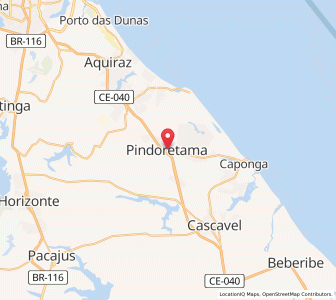 Map of Pindoretama, Ceará