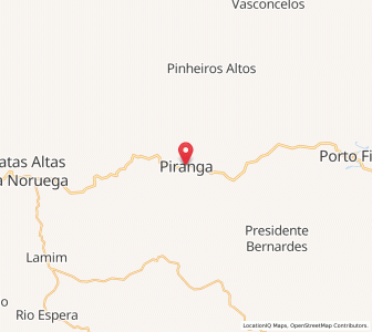 Map of Piranga, Minas Gerais