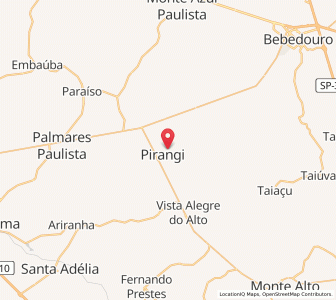 Map of Pirangi, São Paulo