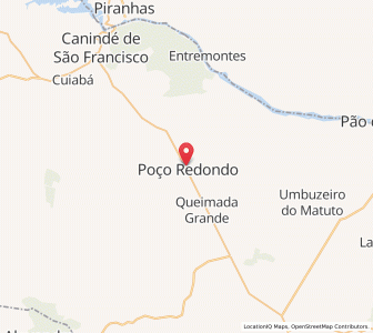 Map of Poço Redondo, Sergipe