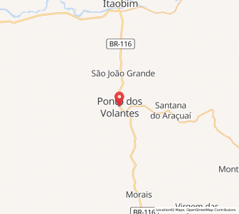 Map of Ponto dos Volantes, Minas Gerais