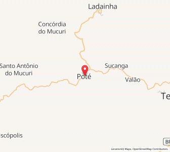 Map of Poté, Minas Gerais