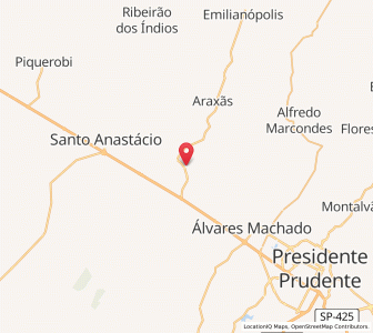 Map of Presidente Bernardes, São Paulo