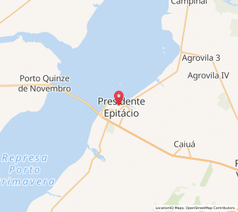 Map of Presidente Epitácio, São Paulo