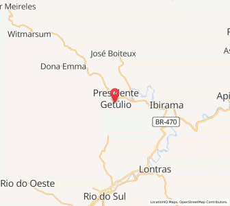 Map of Presidente Getúlio, Santa Catarina