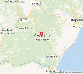 Map of Presidente Kennedy, Espírito Santo