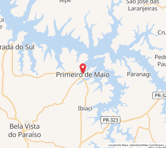 Map of Primeiro de Maio, Paraná