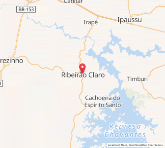 Map of Ribeirão Claro, Paraná
