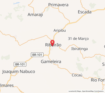 Map of Ribeirão, Pernambuco