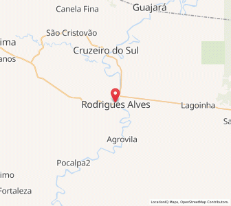 Map of Rodrigues Alves, Acre