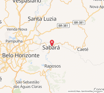 Map of Sabará, Minas Gerais