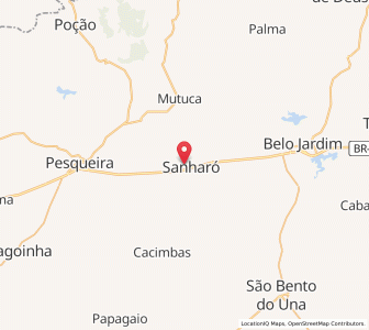 Map of Sanharó, Pernambuco