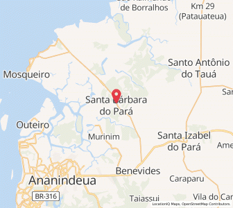 Map of Santa Bárbara do Pará, Pará