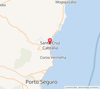 Map of Santa Cruz Cabrália, Bahia