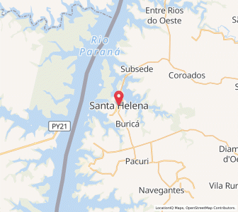Map of Santa Helena, Paraná