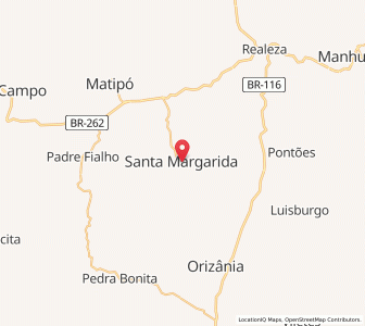 Map of Santa Margarida, Minas Gerais