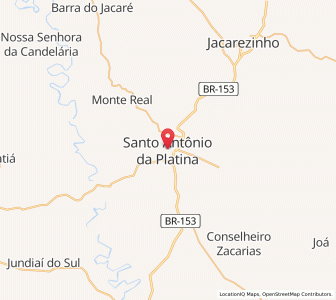 Map of Santo Antônio da Platina, Paraná