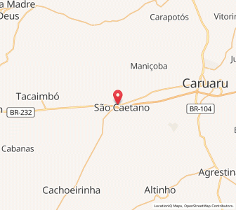 Map of São Caetano, Pernambuco