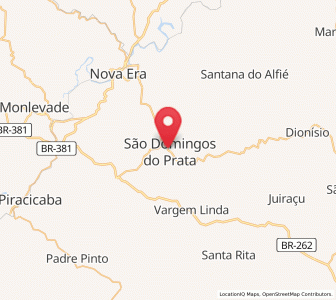Map of São Domingos do Prata, Minas Gerais