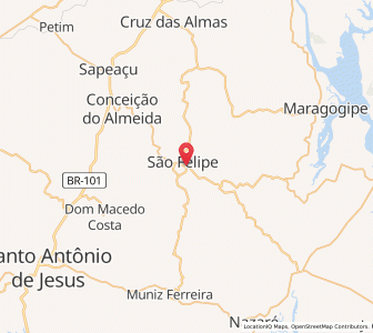 Map of São Felipe, Bahia