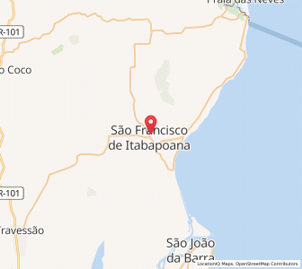 Map of São Francisco de Itabapoana, Rio de Janeiro