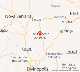Map of São Gonçalo do Pará, Minas Gerais