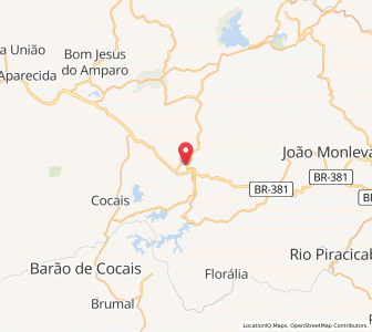 Map of São Gonçalo do Rio Abaixo, Minas Gerais