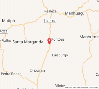 Map of São João do Manhuaçu, Minas Gerais