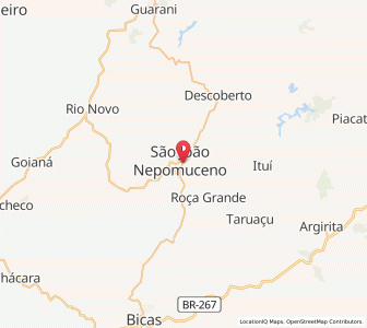 Map of São João Nepomuceno, Minas Gerais