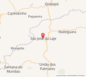 Map of São José da Laje, Alagoas
