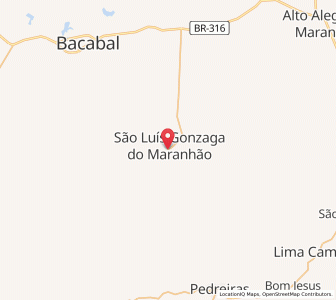 Map of São Luís Gonzaga do Maranhão, Maranhão