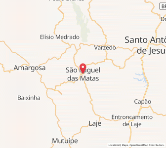 Map of São Miguel das Matas, Bahia