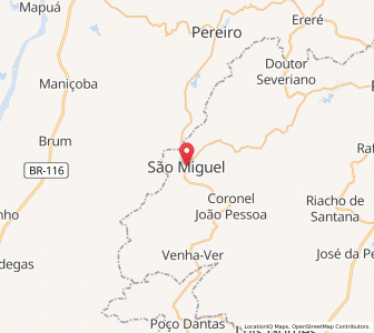 Map of São Miguel, Rio Grande do Norte