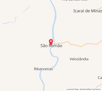 Map of São Romão, Minas Gerais
