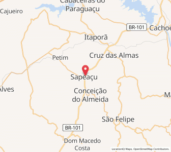 Map of Sapeaçu, Bahia