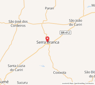 Map of Serra Branca, Paraíba