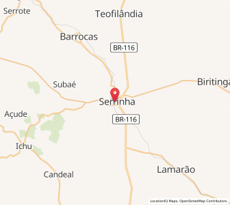 Map of Serrinha, Bahia