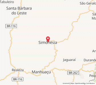 Map of Simonésia, Minas Gerais