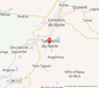 Map of Tabuleiro do Norte, Ceará