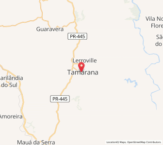 Map of Tamarana, Paraná