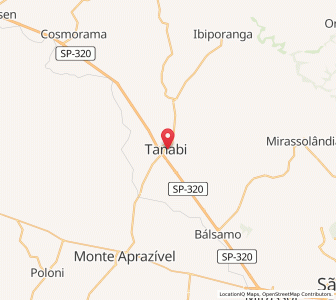 Map of Tanabi, São Paulo