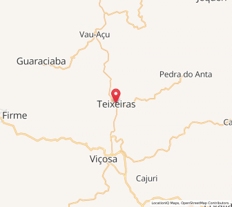 Map of Teixeiras, Minas Gerais
