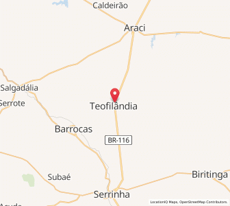 Map of Teofilândia, Bahia
