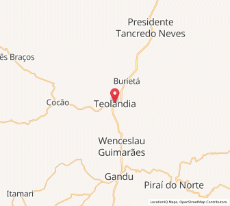 Map of Teolândia, Bahia
