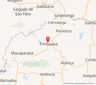 Map of Timbaúba, Pernambuco