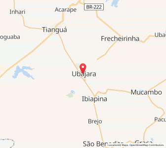Map of Ubajara, Ceará