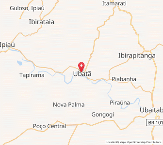 Map of Ubatã, Bahia