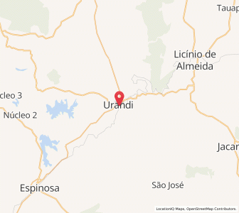 Map of Urandi, Bahia
