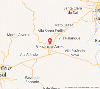 Map of Venâncio Aires, Rio Grande do Sul
