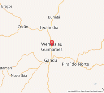 Map of Wenceslau Guimarães, Bahia